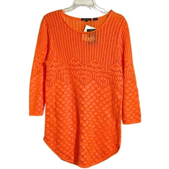 Jeanne Pierre NWT Tiger‎ Lily Crochet Long Sleeve Cottagecore Boho Sweater Large - Picture 1 of 9